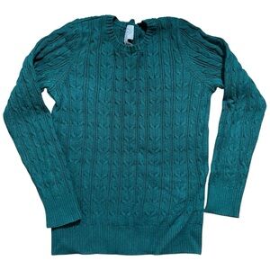 St. John's Bay Women's Green Knit Preppy Sweater MP